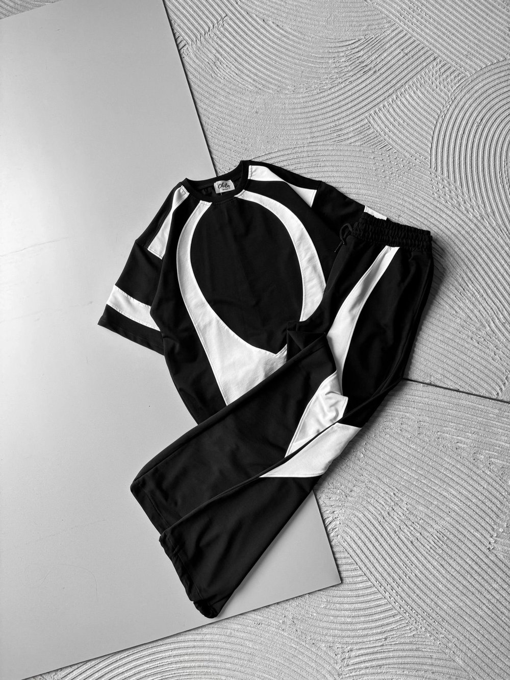 BASIC OVAL PARÇALI OVERSIZE EŞOFMAN TAKIMI SİYAH