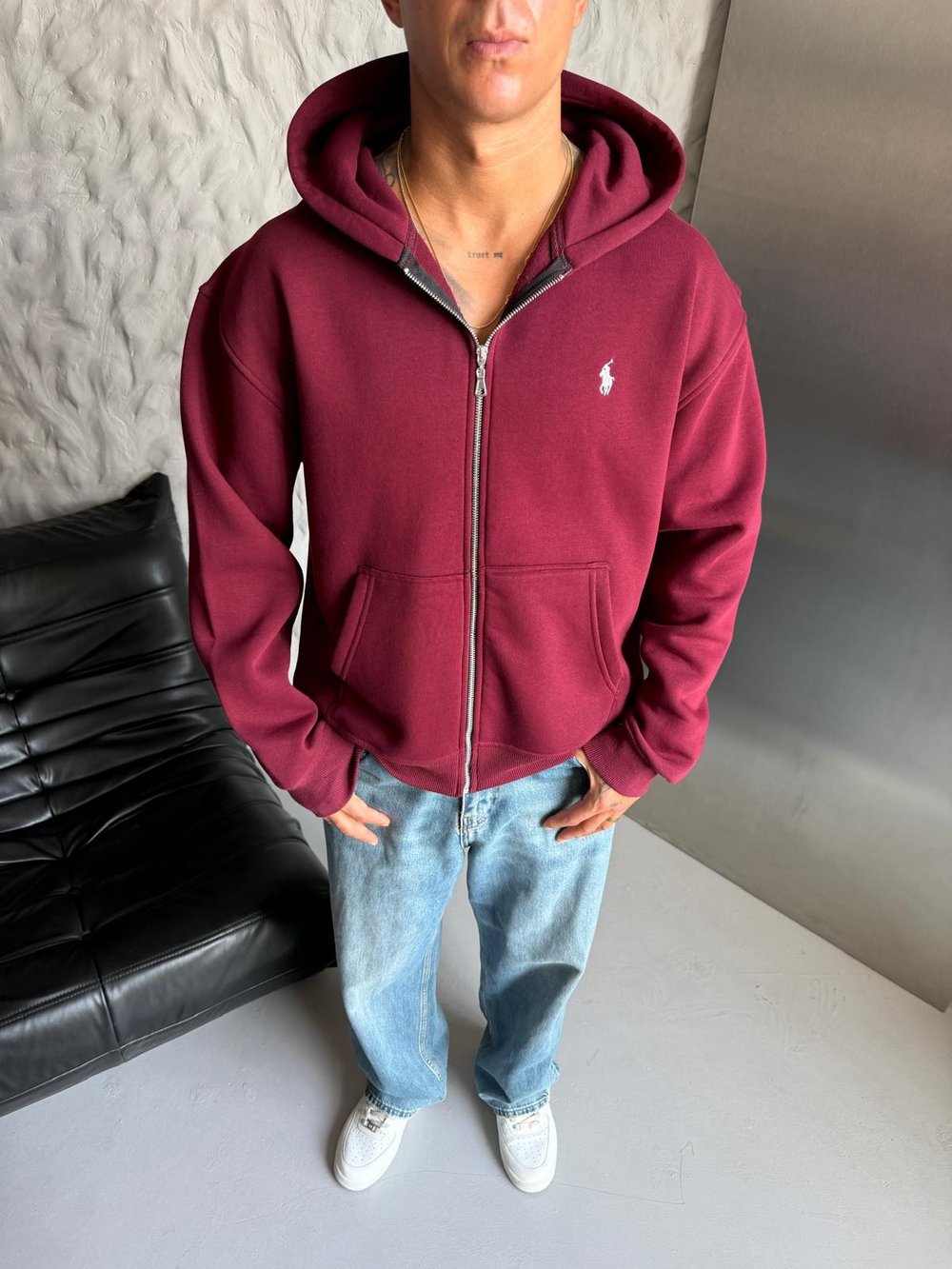 BASIC PL 3 İPLİK PAMUKLU HIRKA BORDO