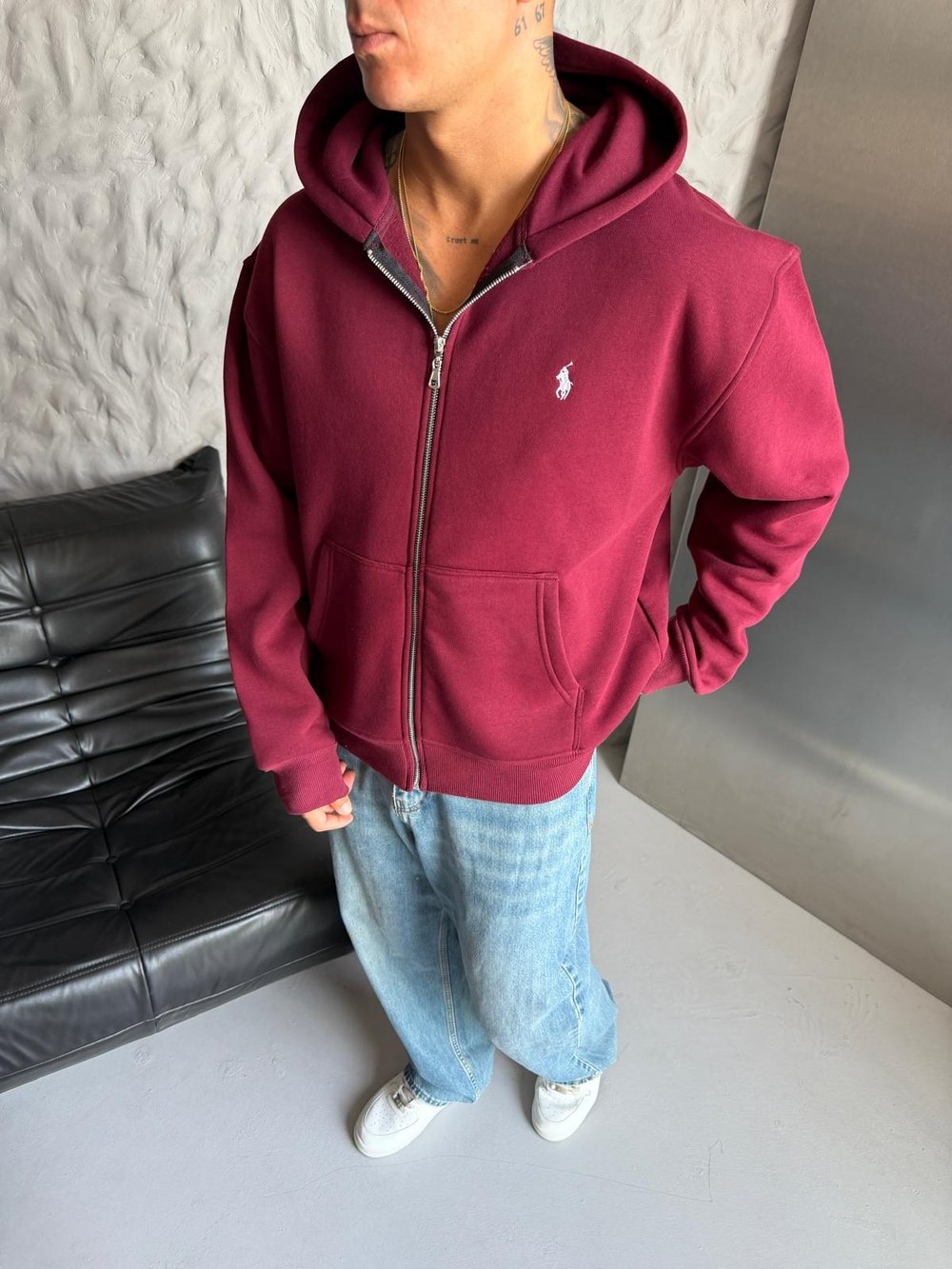 BASIC PL 3 İPLİK PAMUKLU HIRKA BORDO