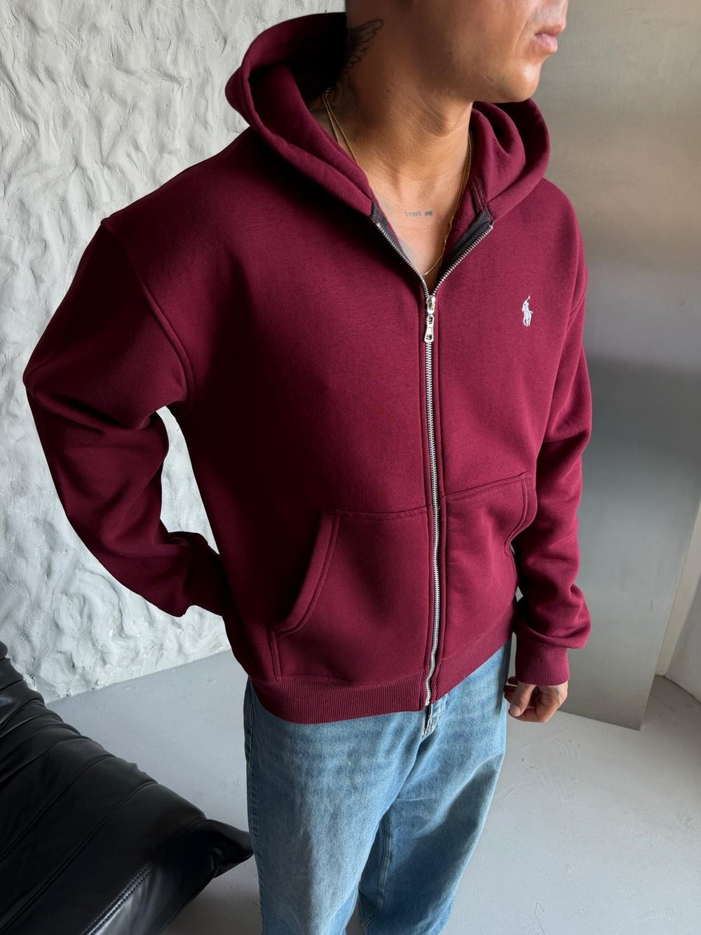 BASIC PL 3 İPLİK PAMUKLU HIRKA BORDO
