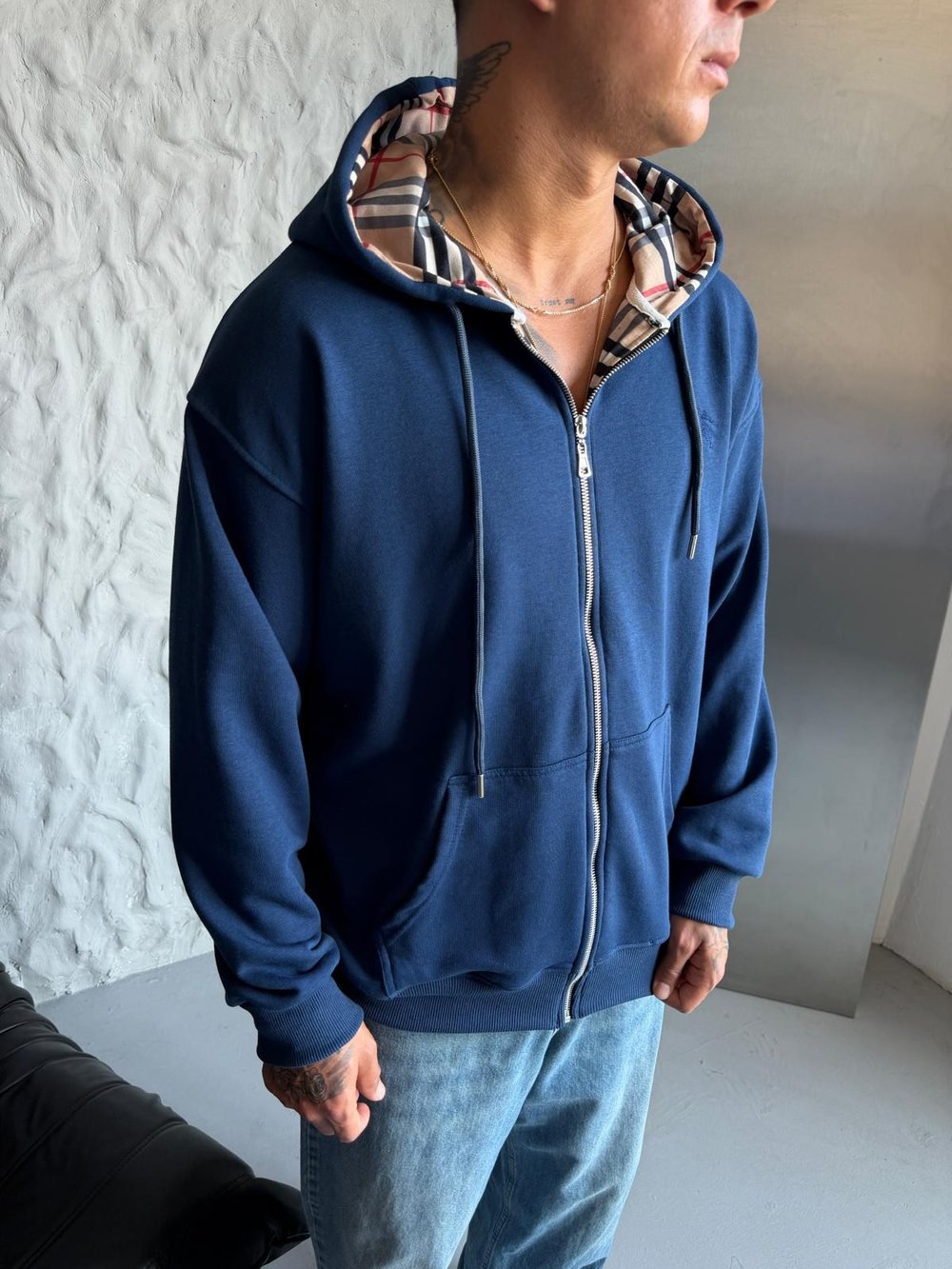 BB NAKIŞLI OVERSİZE 3 İPLİK PAMUKLU HIRKA LACİ