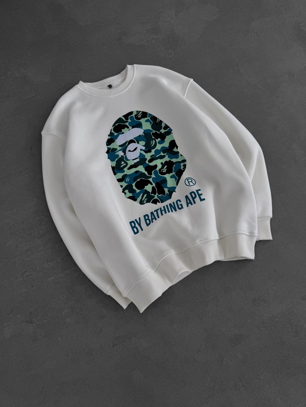BP APE 3 İPLİK ŞARDONLU SWEAT BEYAZ