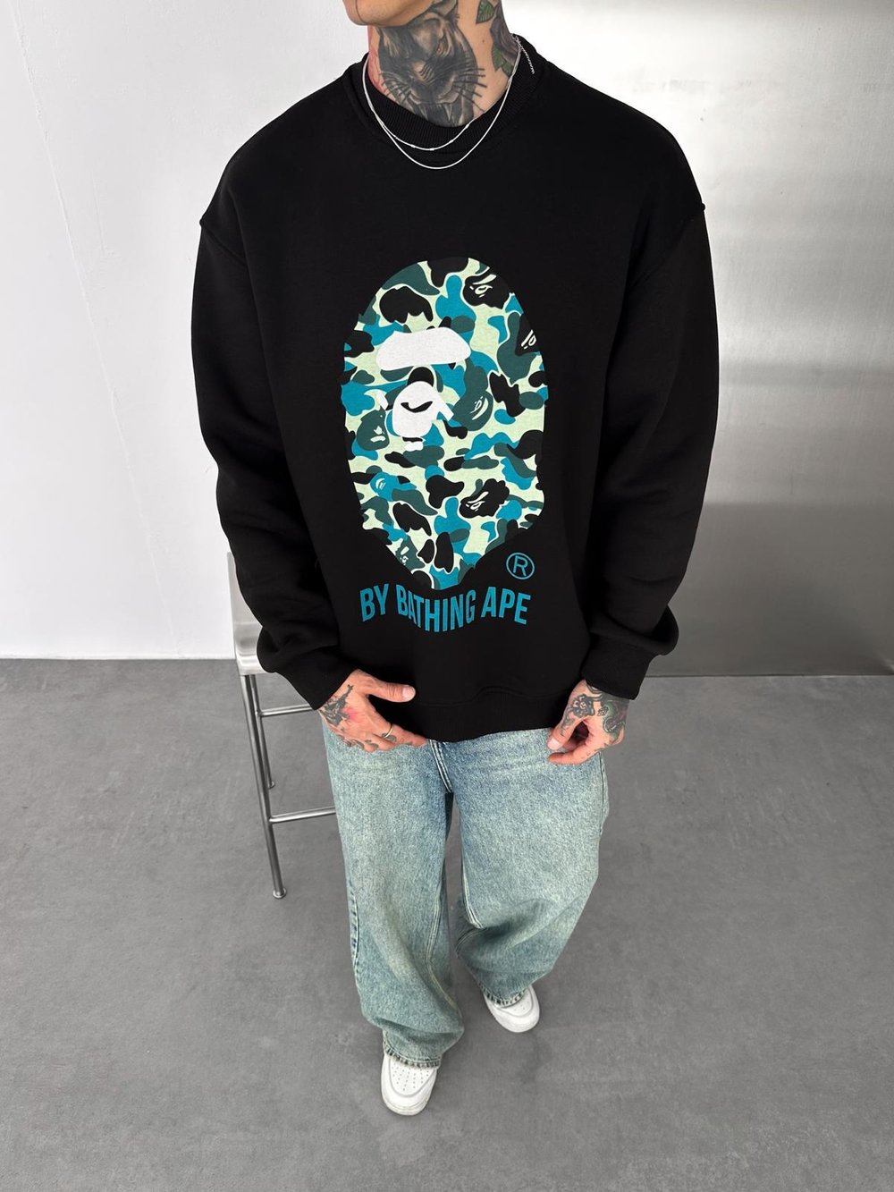 BP APE 3 İPLİK ŞARDONLU SWEAT SİYAH