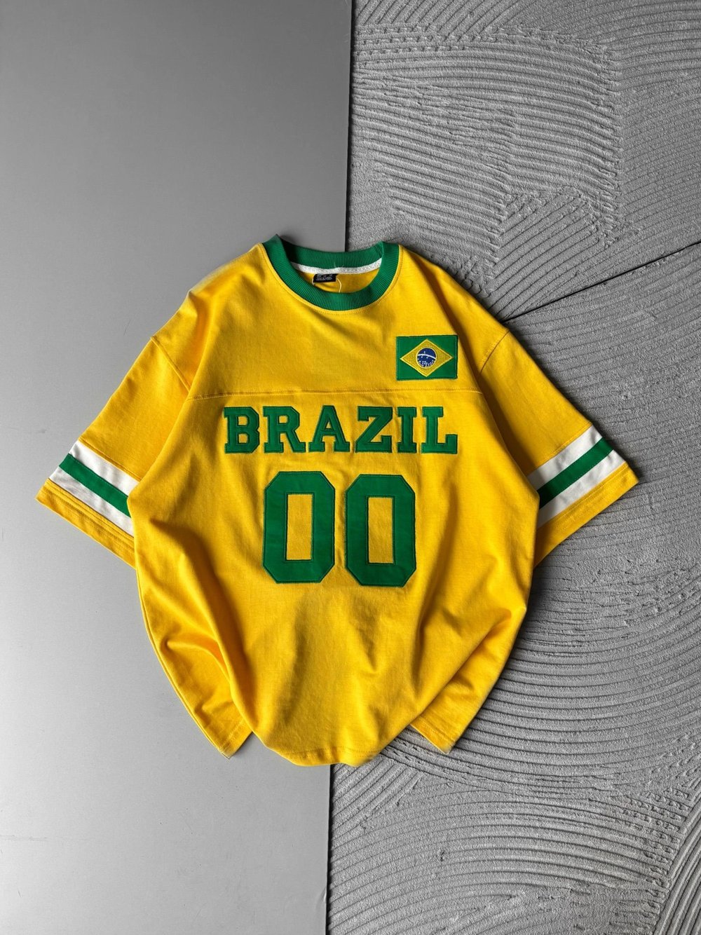 BRASİL 00 POLO YAKA OVERSİZE TSHİRT SARI