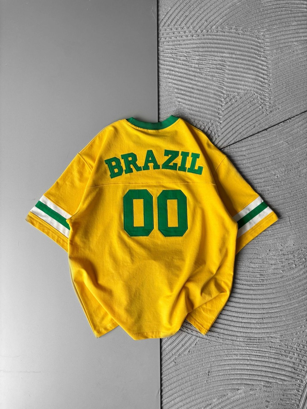 BRASİL 00 POLO YAKA OVERSİZE TSHİRT SARI