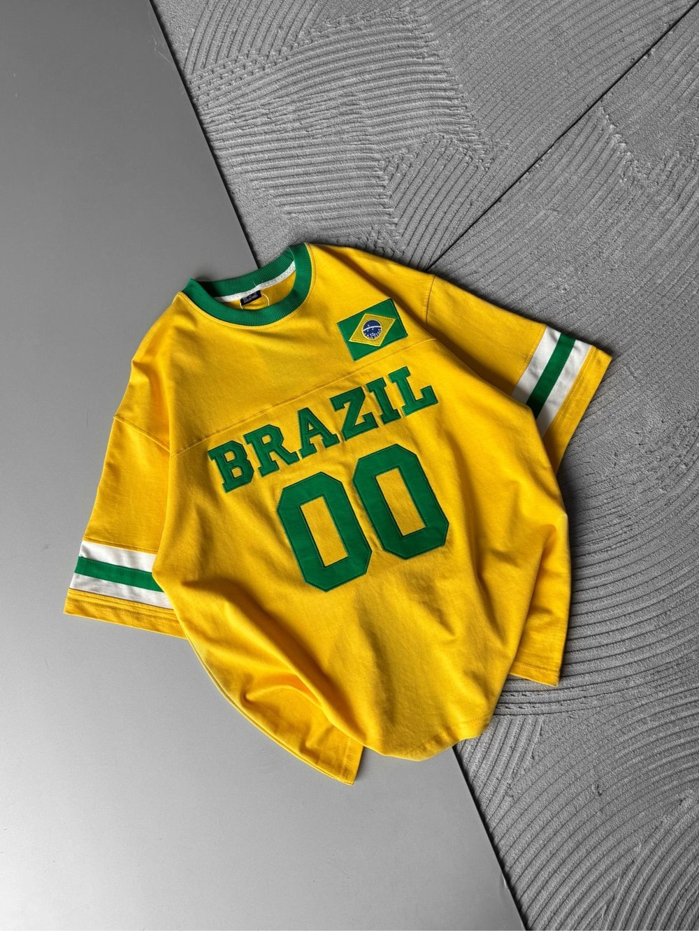 BRASİL 00 POLO YAKA OVERSİZE TSHİRT SARI