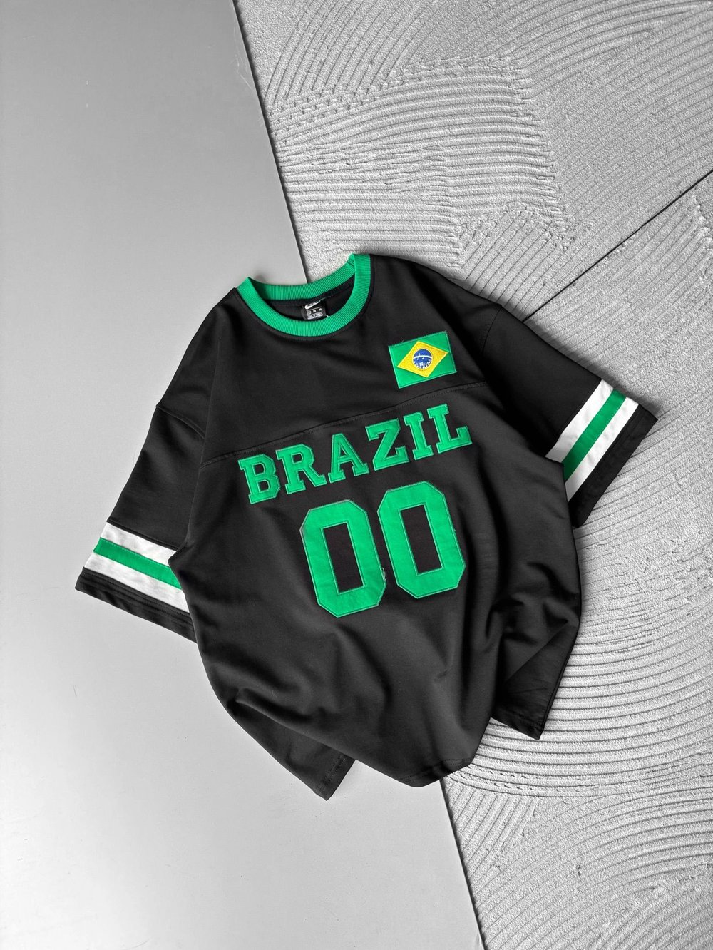 BRASİL 00 POLO YAKA OVERSİZE TSHİRT SİYAH