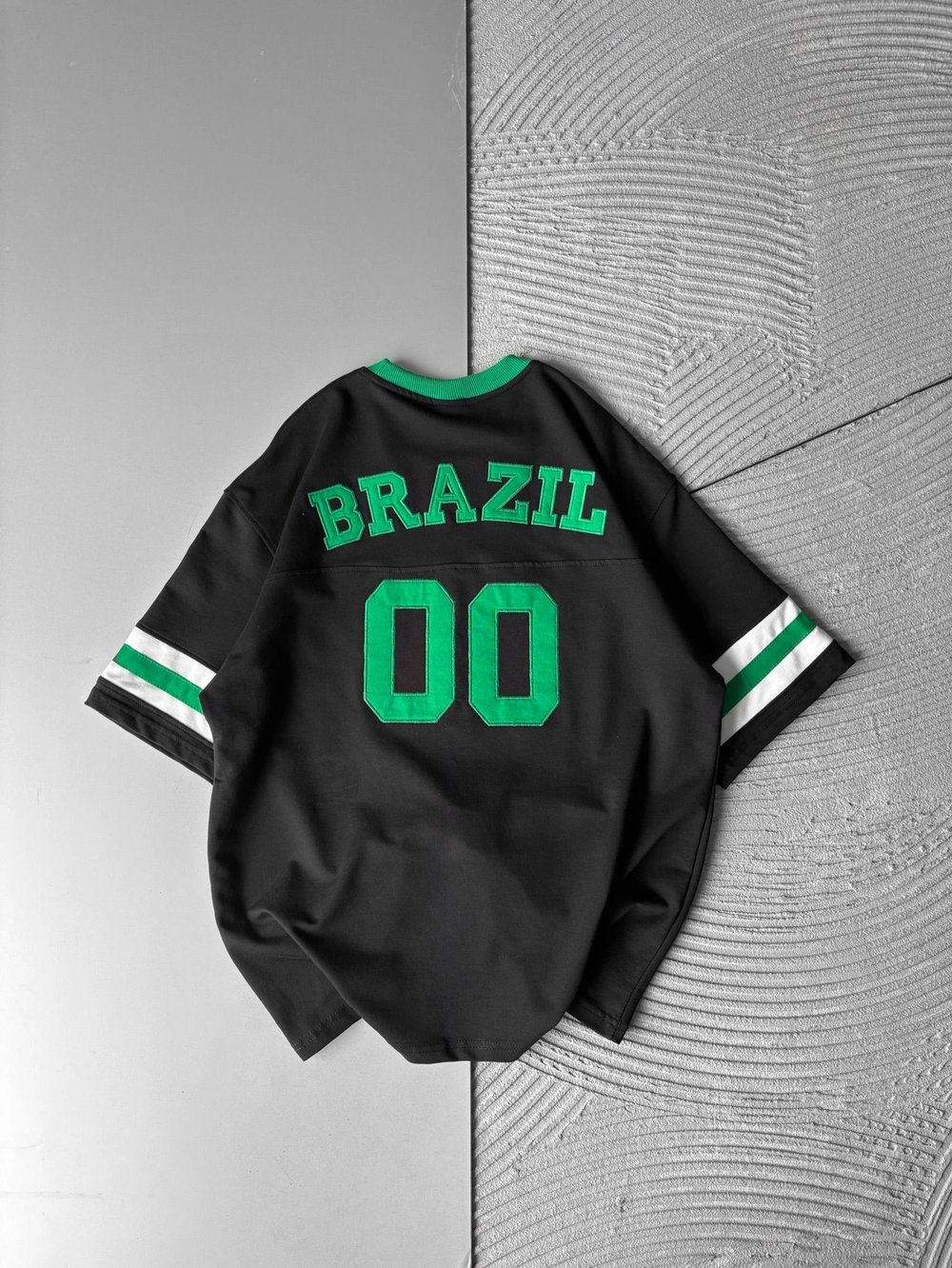 BRASİL 00 POLO YAKA OVERSİZE TSHİRT SİYAH