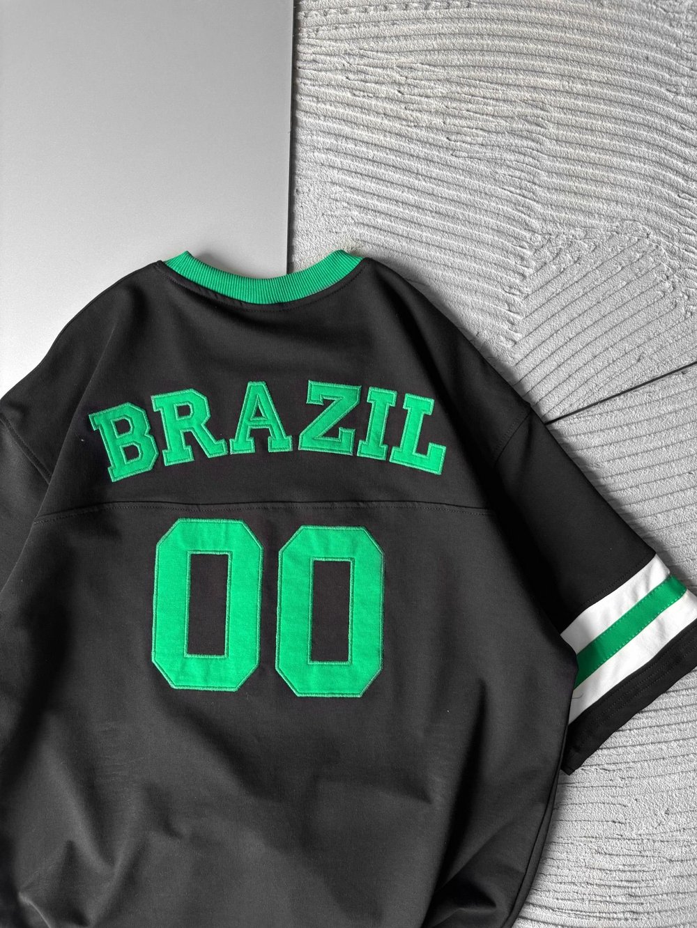 BRASİL 00 POLO YAKA OVERSİZE TSHİRT SİYAH