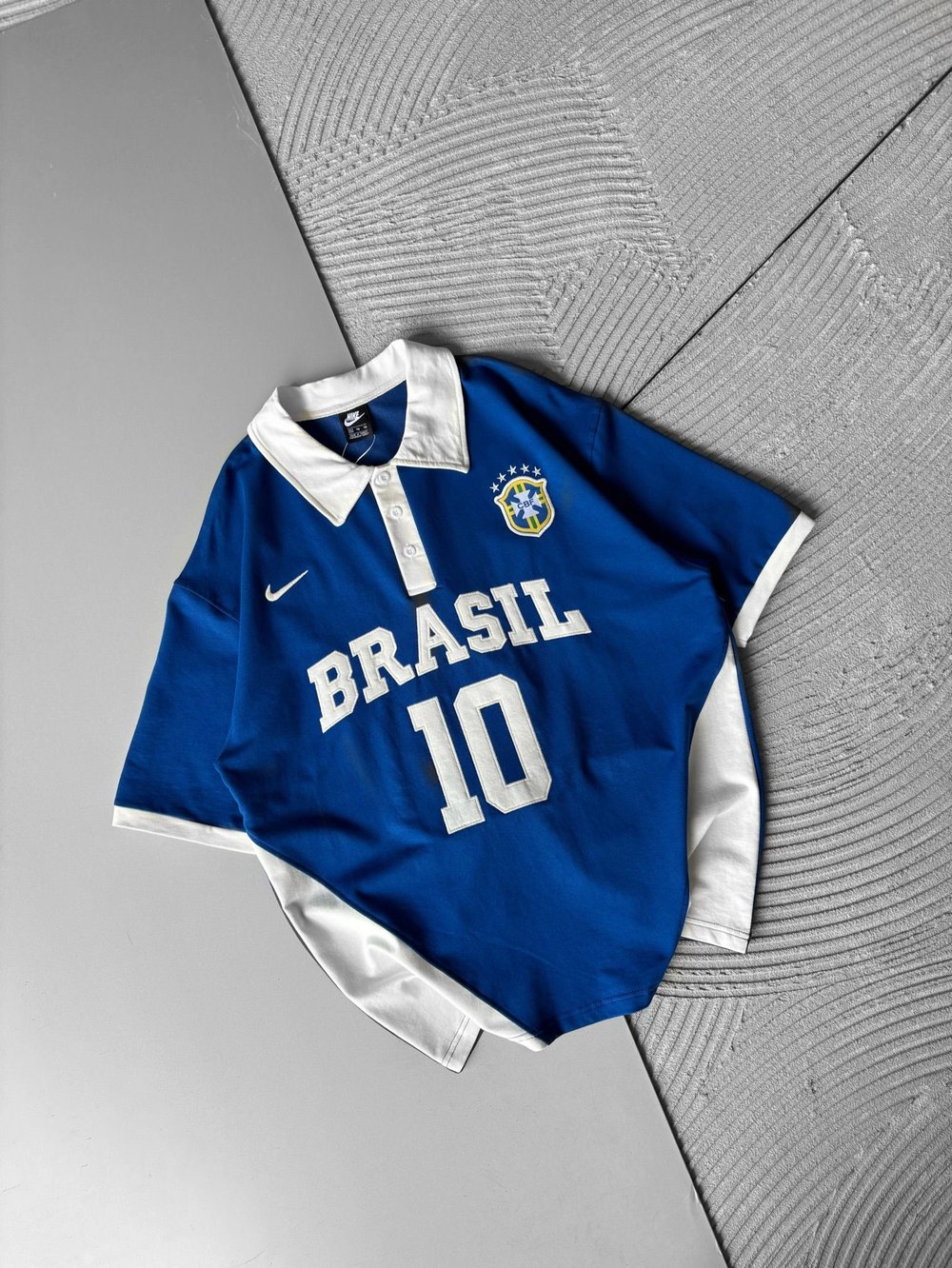 BRASİL 10 POLO YAKA OVERSİZE TSHİRT LACİ