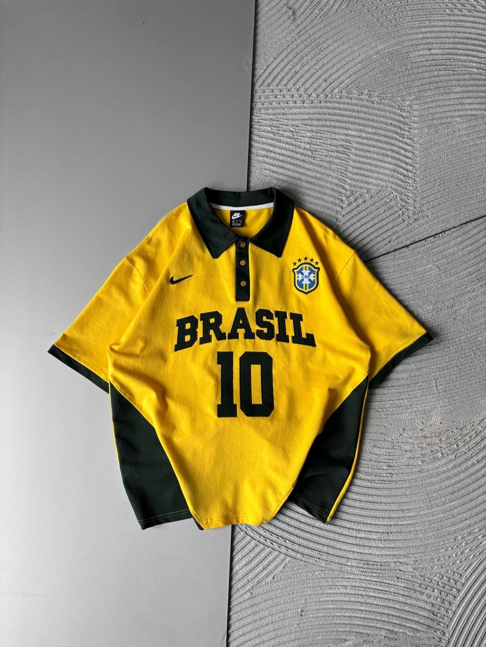 BRASİL 10 POLO YAKA OVERSİZE TSHİRT SARI