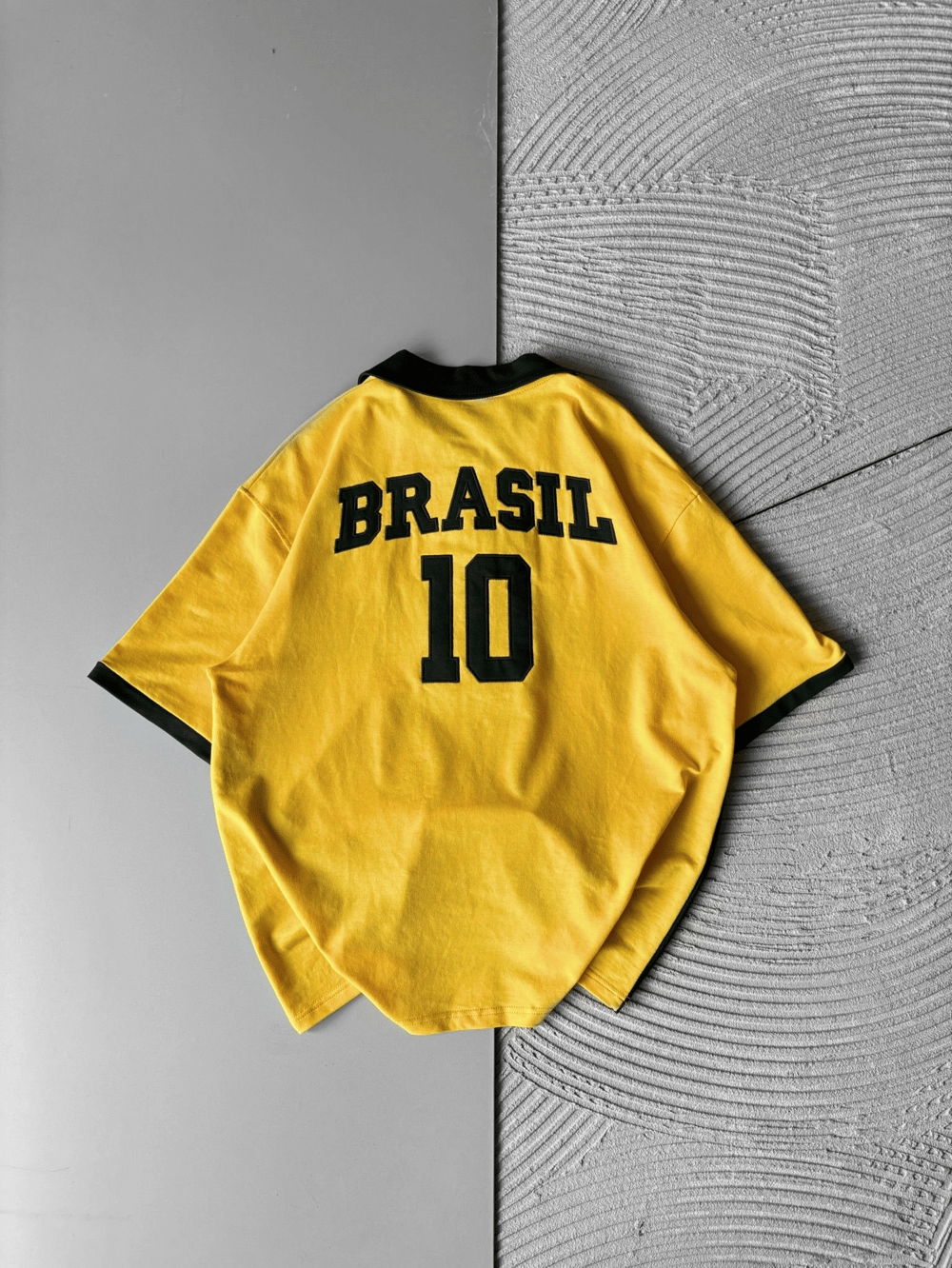 BRASİL 10 POLO YAKA OVERSİZE TSHİRT SARI