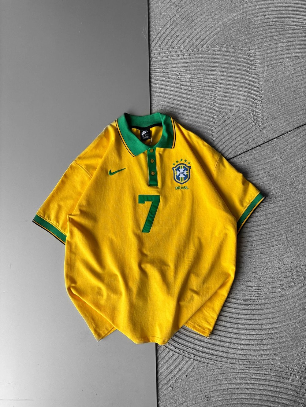 BRASİL 7 POLO YAKA OVERSİZE TSHİRT SARI