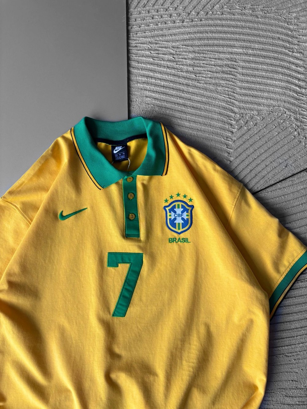 BRASİL 7 POLO YAKA OVERSİZE TSHİRT SARI