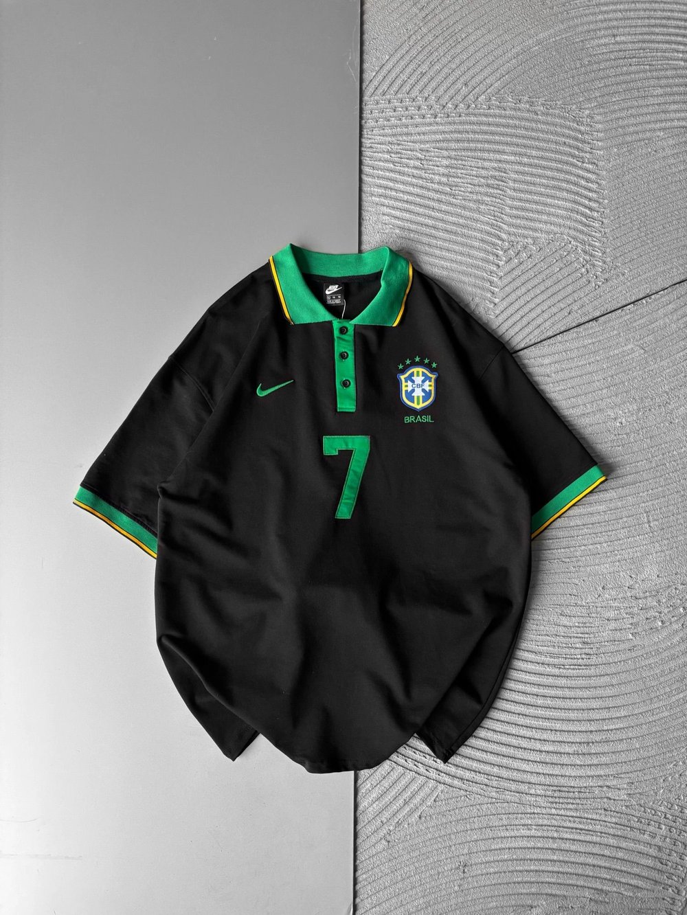 BRASİL 7 POLO YAKA OVERSİZE TSHİRT SİYAH