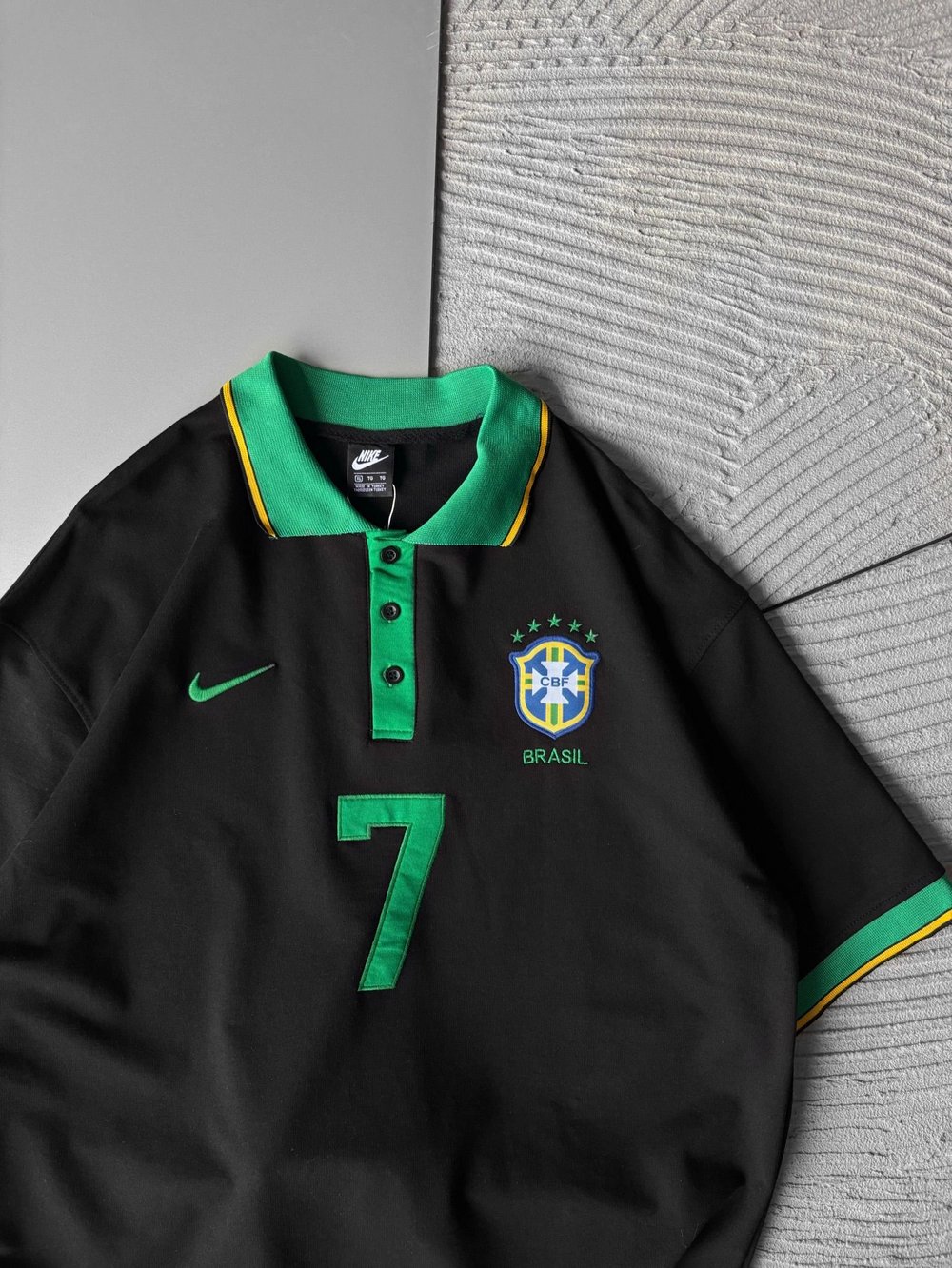 BRASİL 7 POLO YAKA OVERSİZE TSHİRT SİYAH