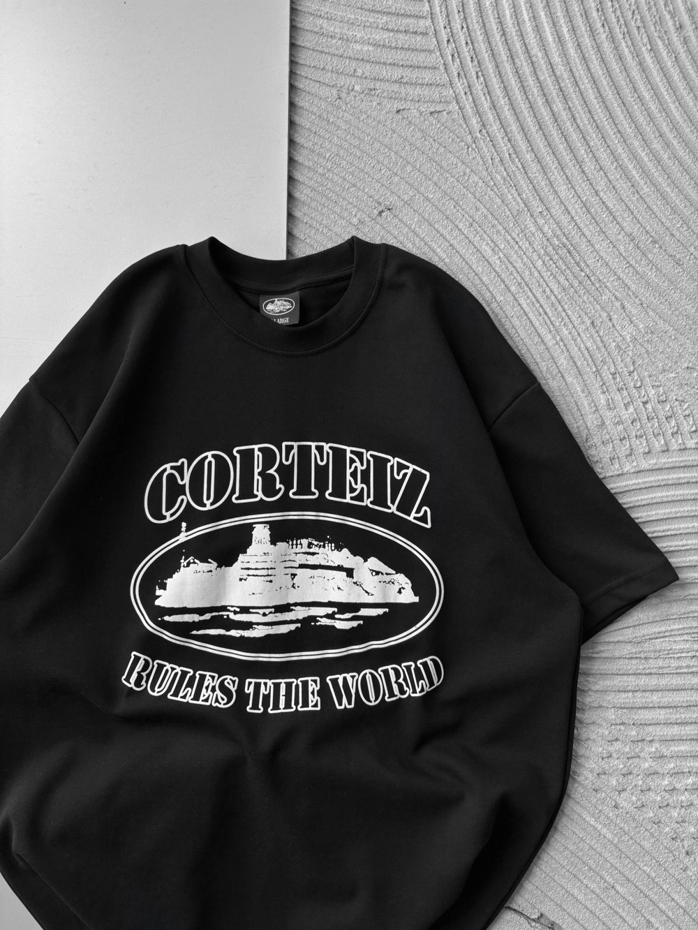CORT ÖN BASKI OVERSİZE TİŞÖRT SİYAH