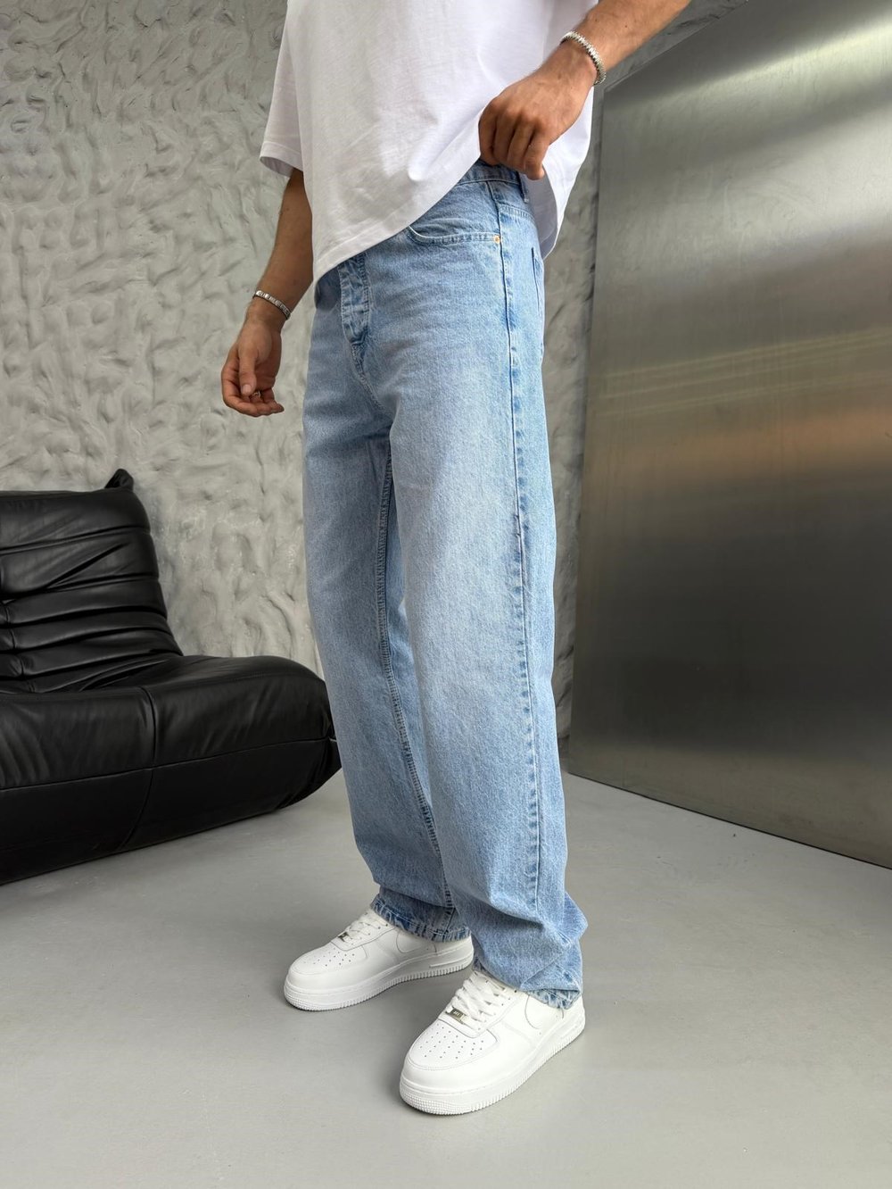 DÜZ BAGGY KOT PANTOLON AÇIKMAVİ