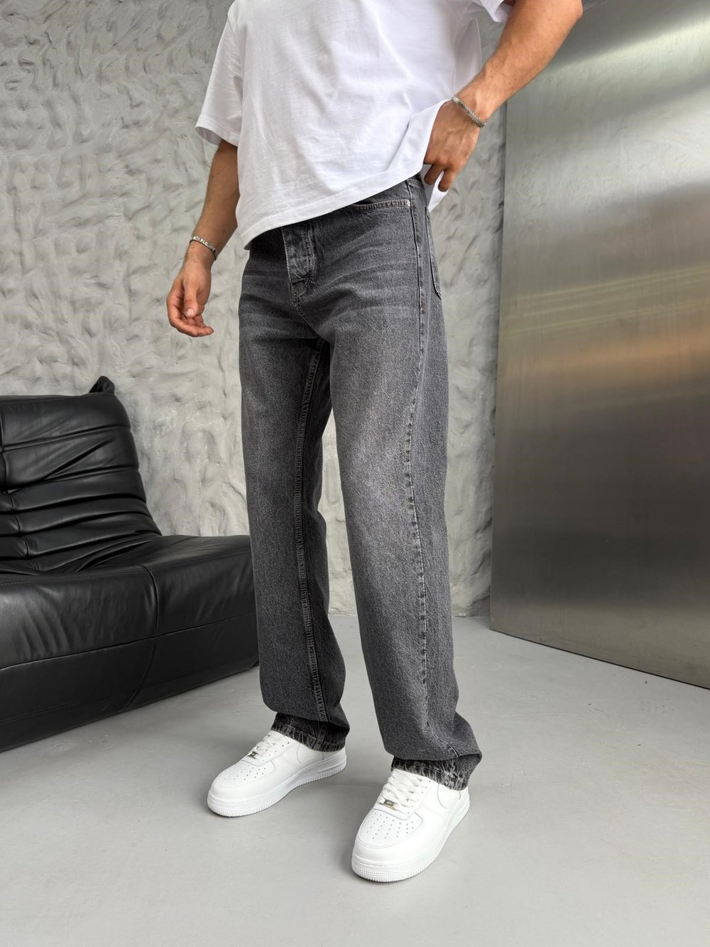 DÜZ BAGGY KOT PANTOLON SİYAH