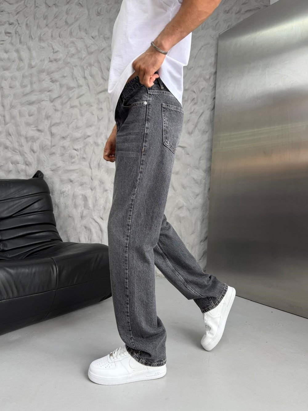 DÜZ BAGGY KOT PANTOLON SİYAH