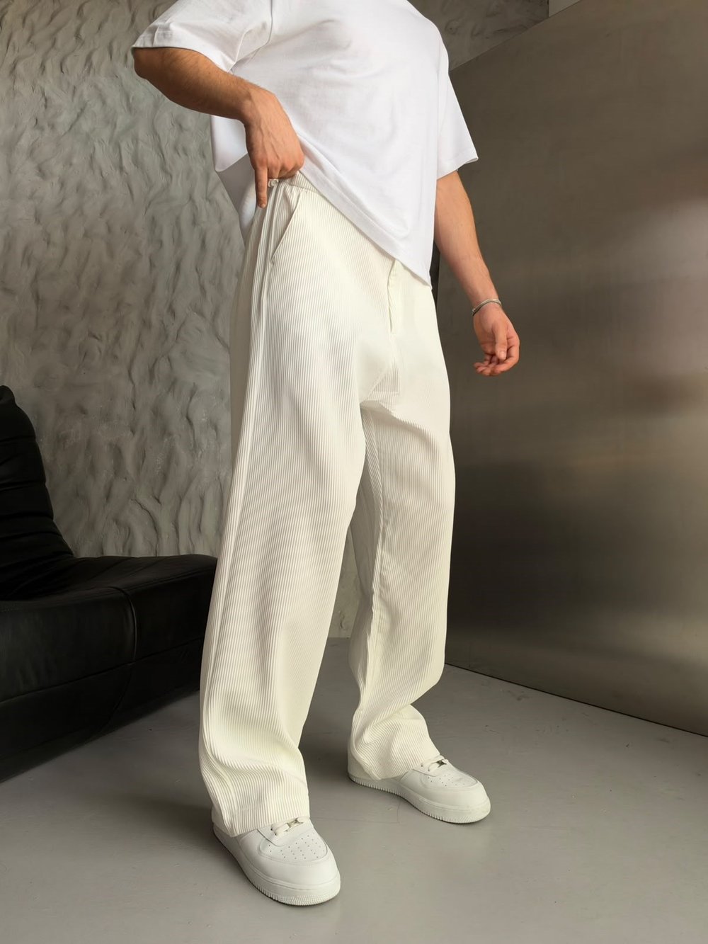 FİTİLLİ BASİC FULL BAGGY PANTOLON BEJ
