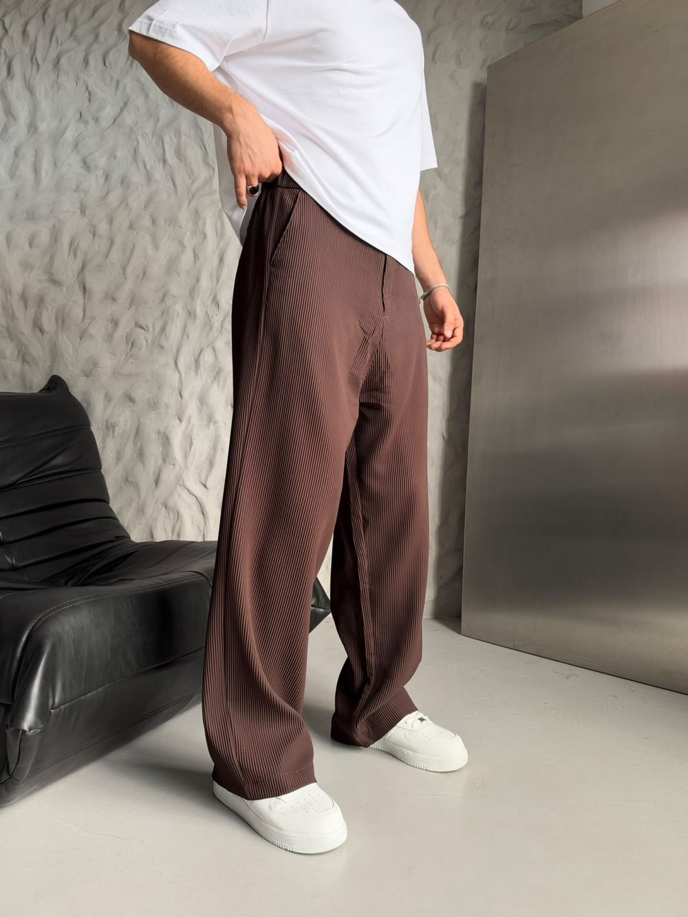 FİTİLLİ BASİC FULL BAGGY PANTOLON KAHVE