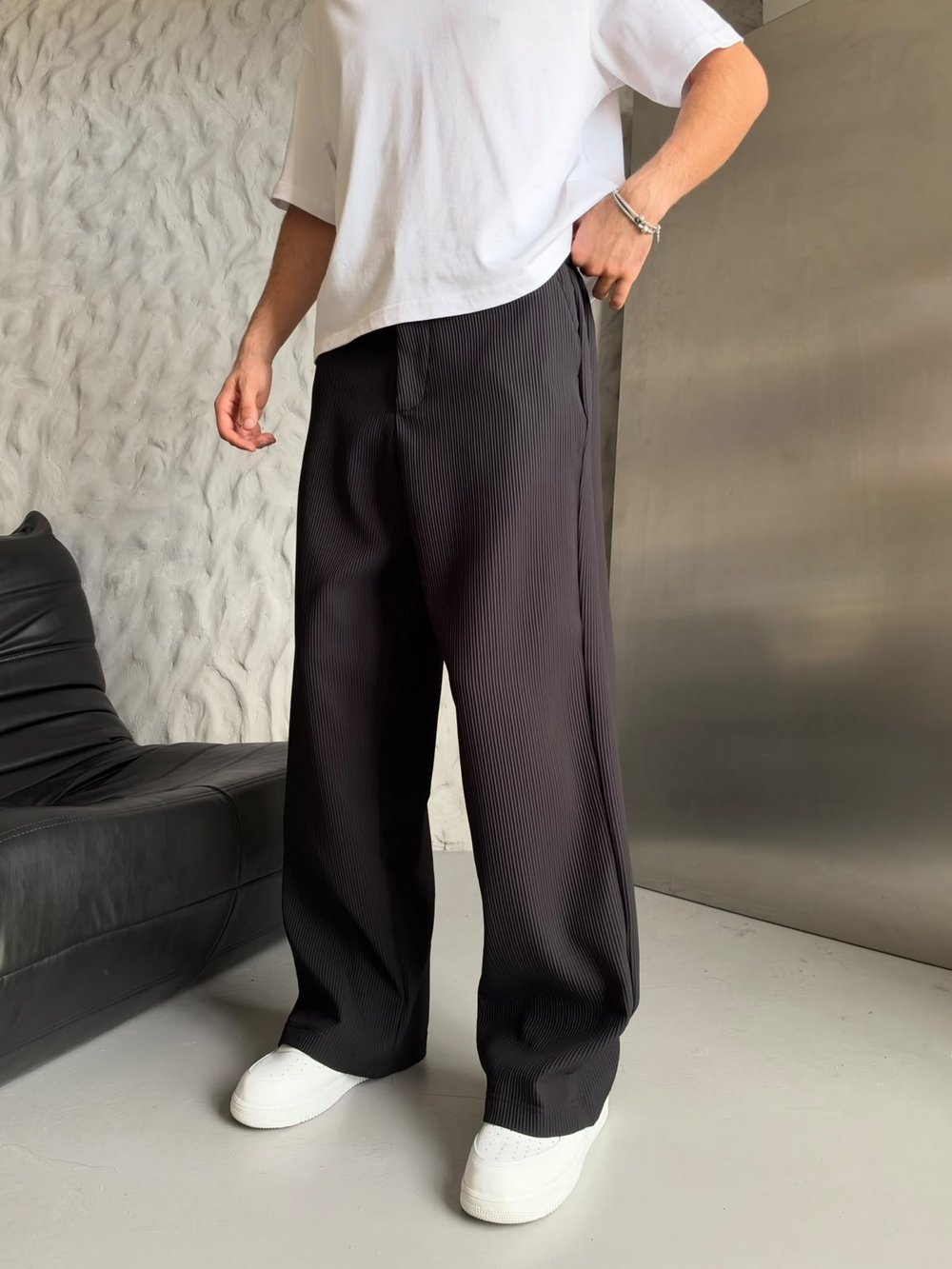 FİTİLLİ BASİC FULL BAGGY PANTOLON SİYAH