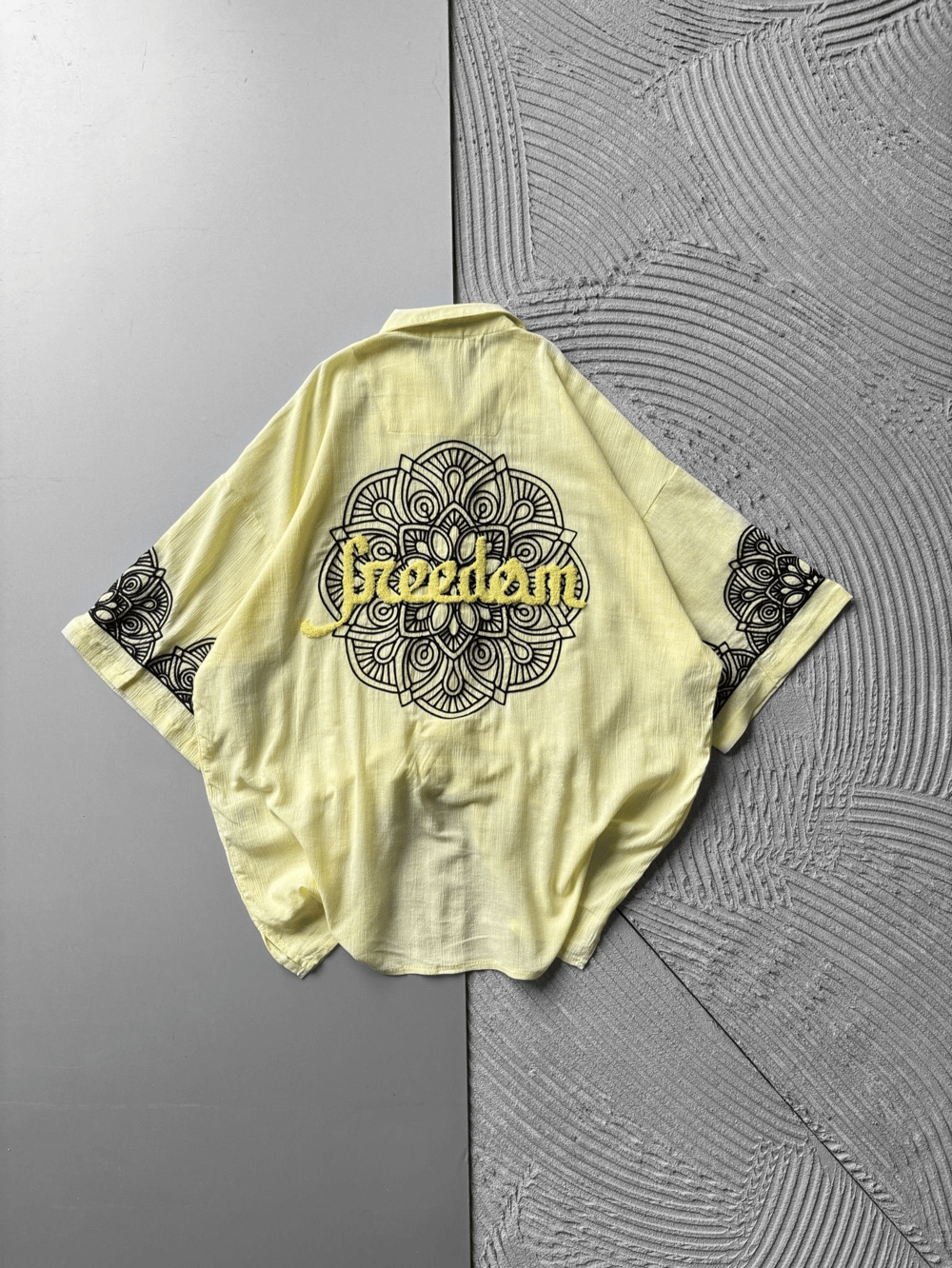FUL İŞELEME FREEDOM OVERSIZE GÖMLEK SARI