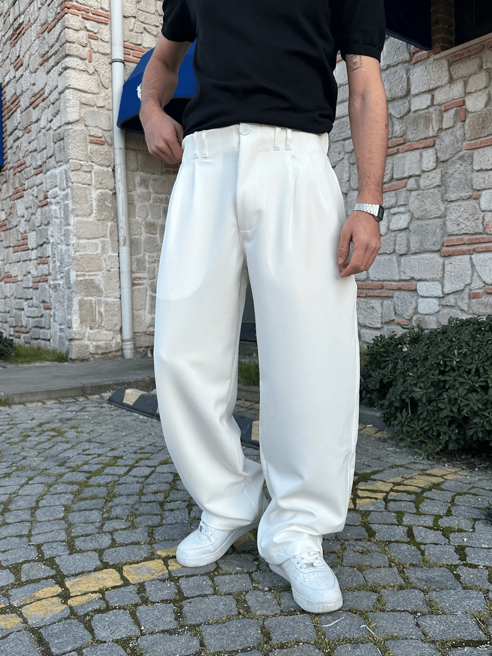 FULL BAGGY BALON KLASİK DS PANTOLON BEYAZ
