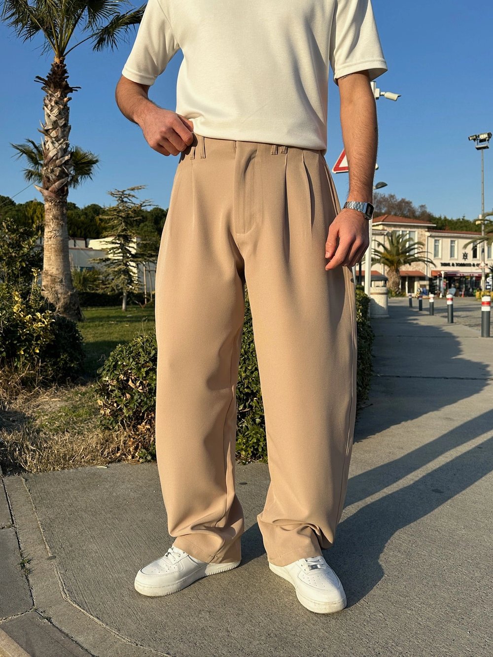FULL BAGGY BALON KLASİK DS PANTOLON KREM
