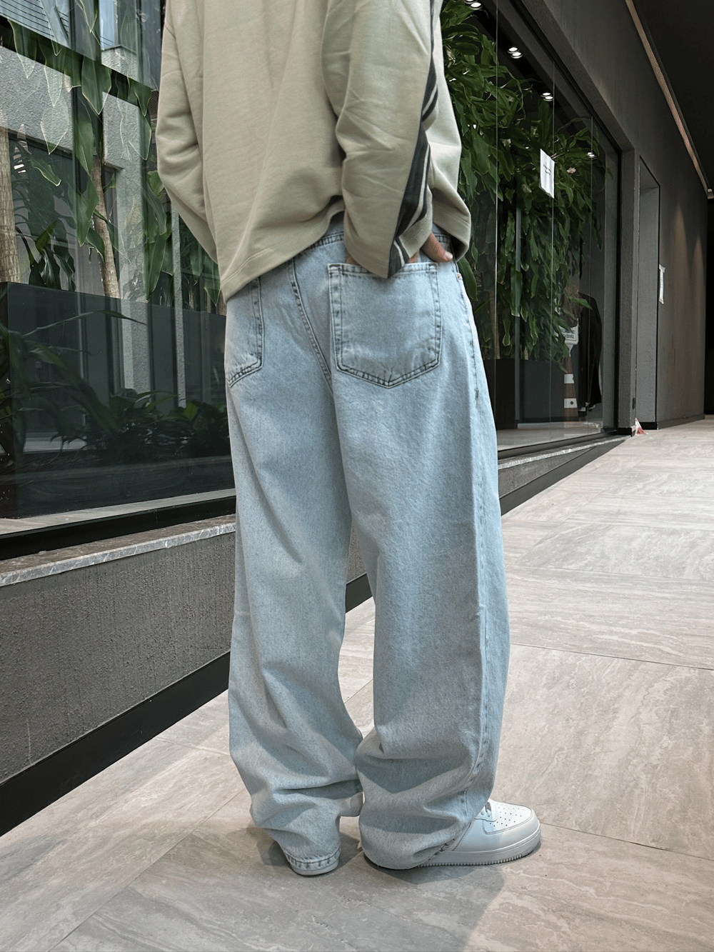 FULL BAGGY DS KOT PANTOLON BUZ MAVİSİ