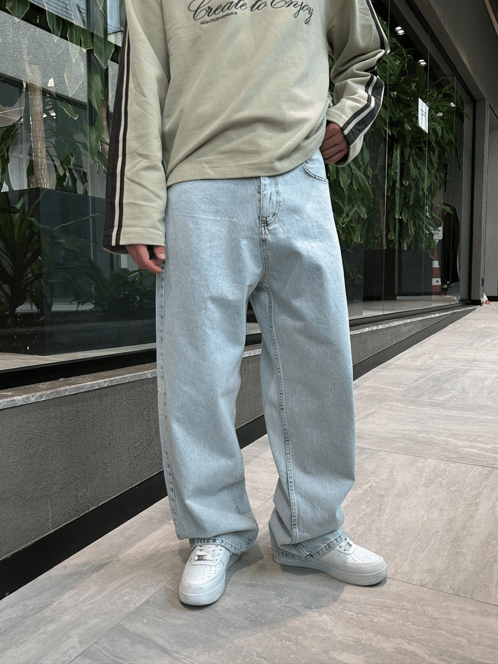 FULL BAGGY DS KOT PANTOLON BUZ MAVİSİ