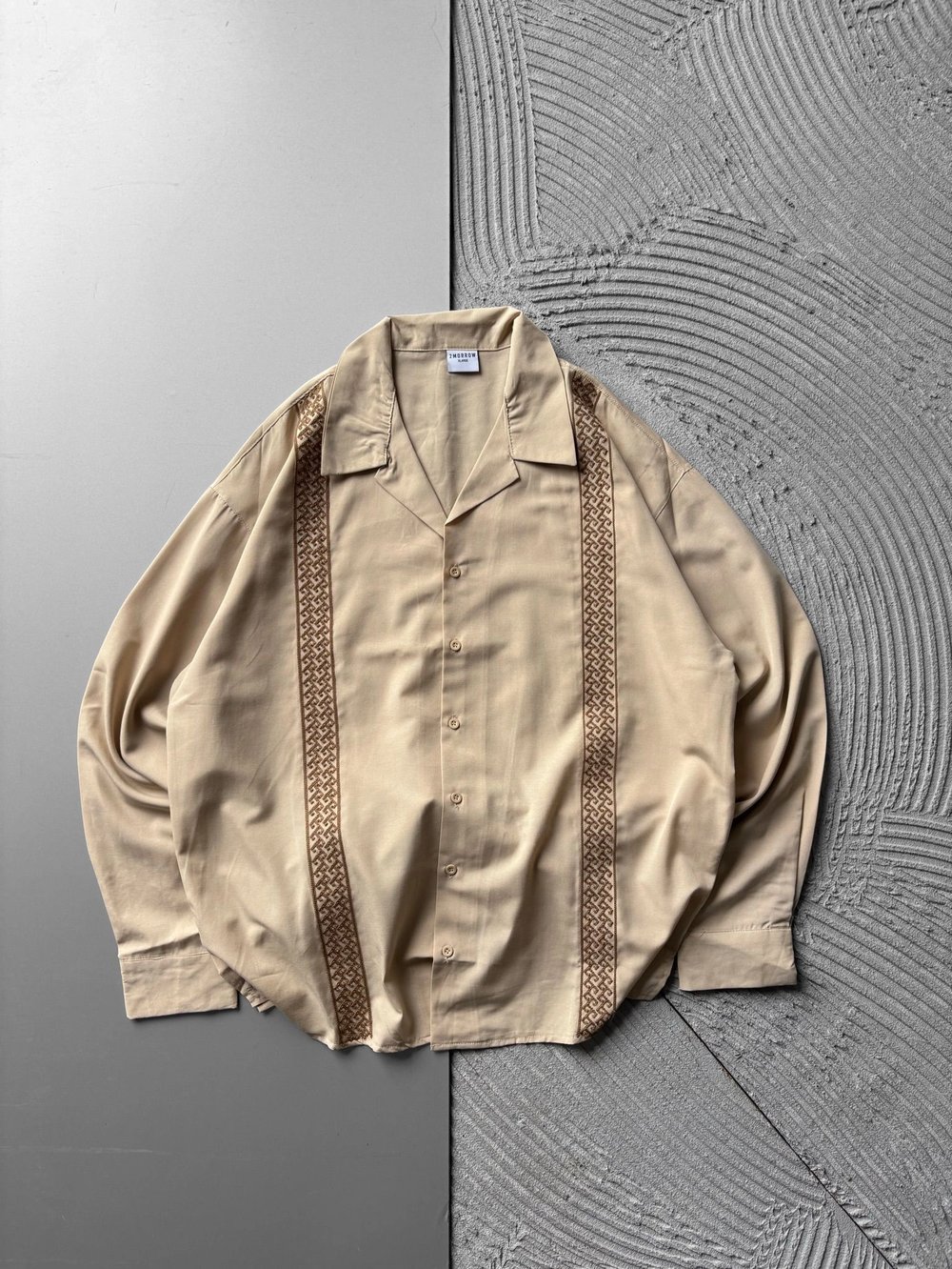 HASIR SERIT OVERSIZE GÖMLEK KREM