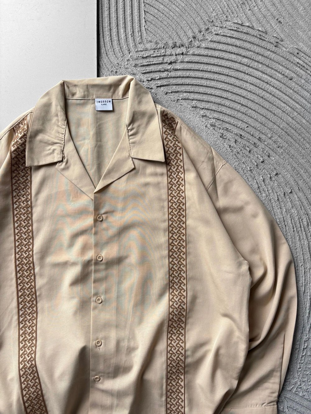 HASIR SERIT OVERSIZE GÖMLEK KREM