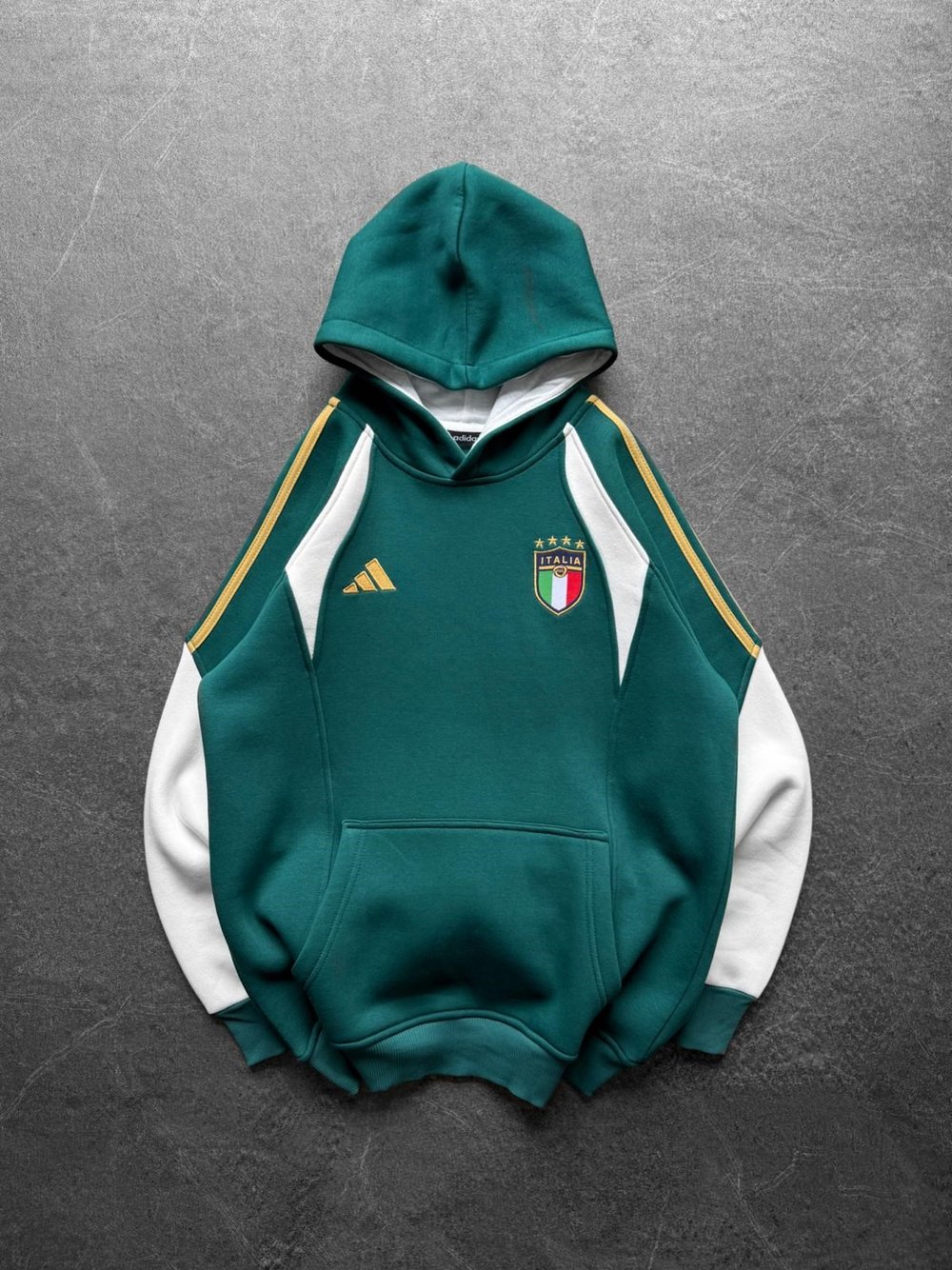 İTALY SERİTLİ 3 İPLİK KAPÜŞONLU SWEAT YEŞİL
