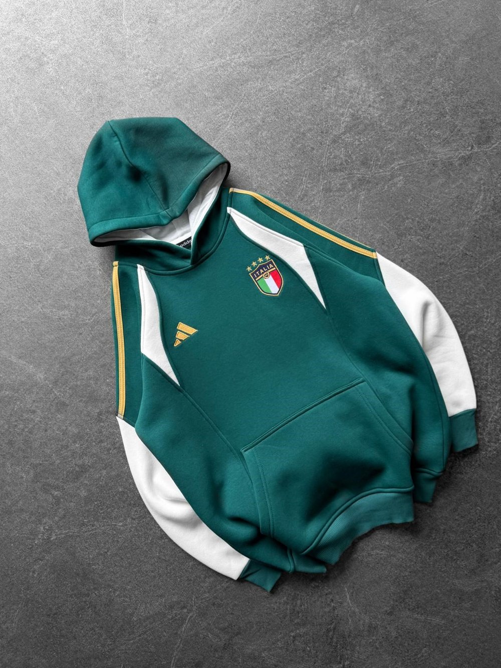 İTALY SERİTLİ 3 İPLİK KAPÜŞONLU SWEAT YEŞİL