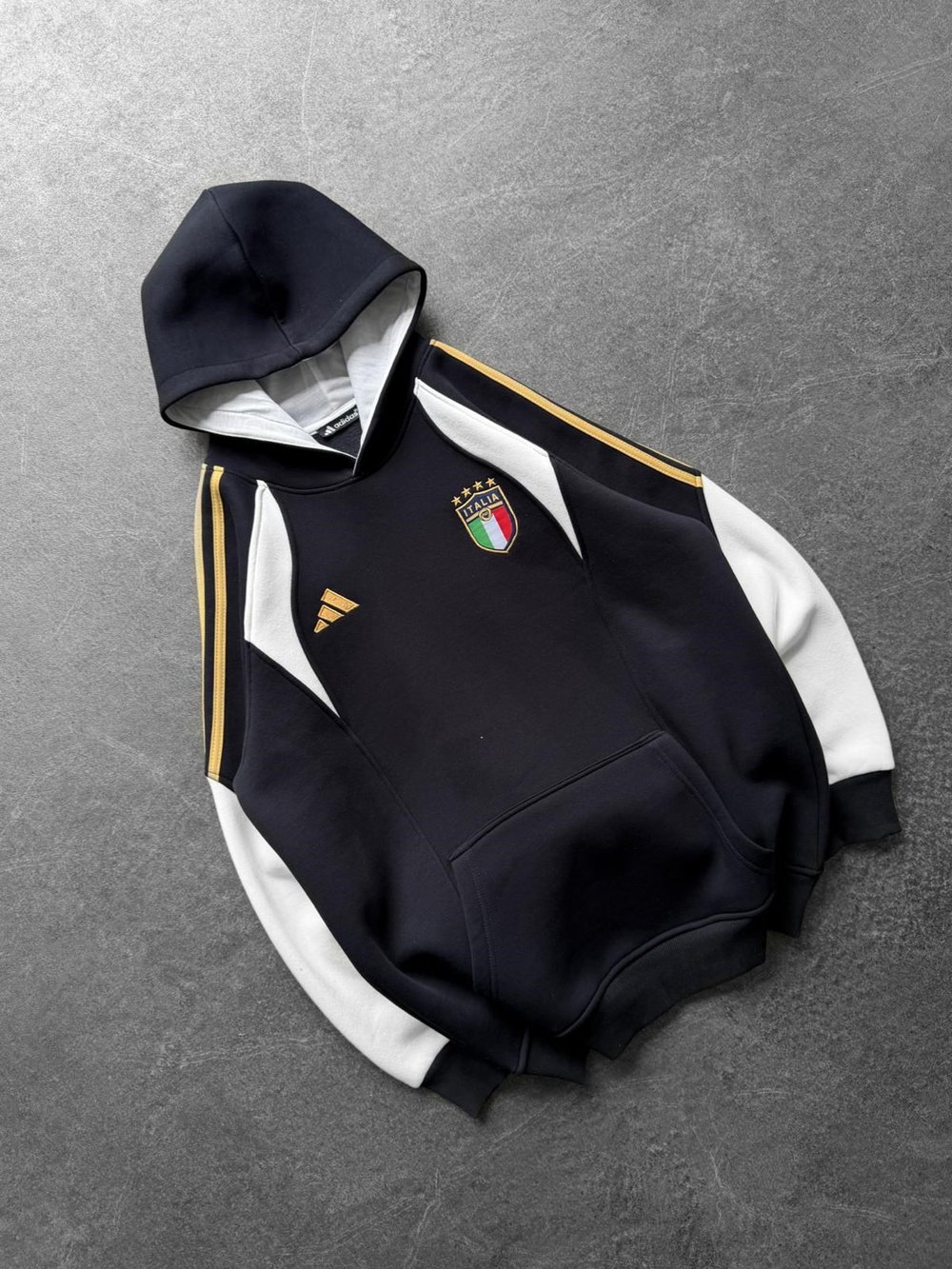 İTALY SERİTLİ 3 İPLİK KAPÜŞONLU SWEAT SİYAH