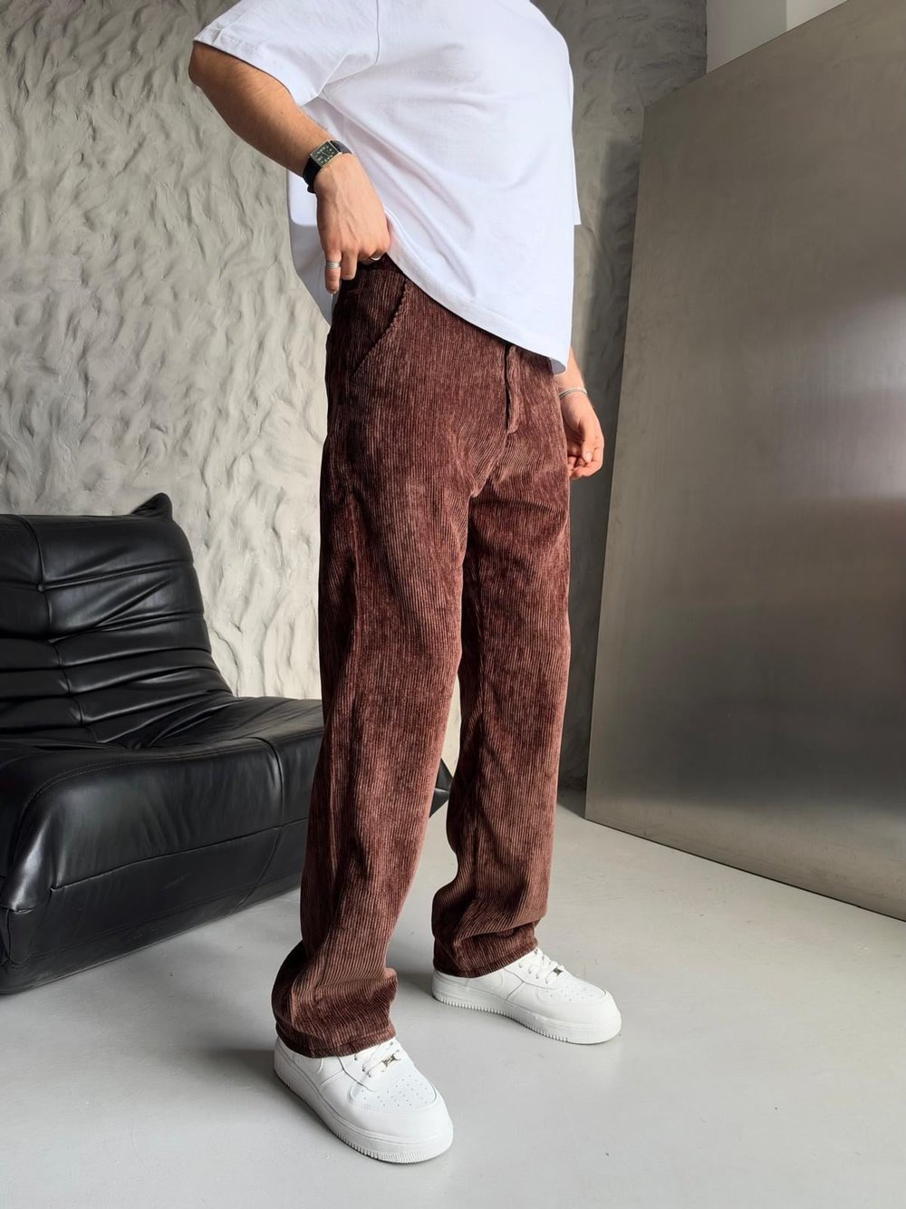 KADİFE BAGGY PANTOLON KAHVE