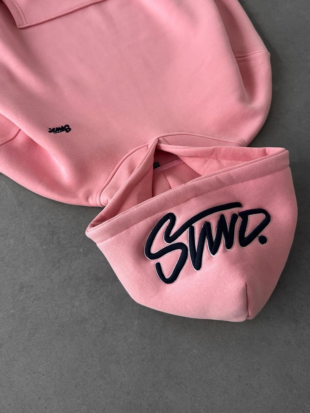 NAKIŞLI 3 İPLİK PAMUKLU KUMAŞ OVERSİZE STW SWEAT PEMBE
