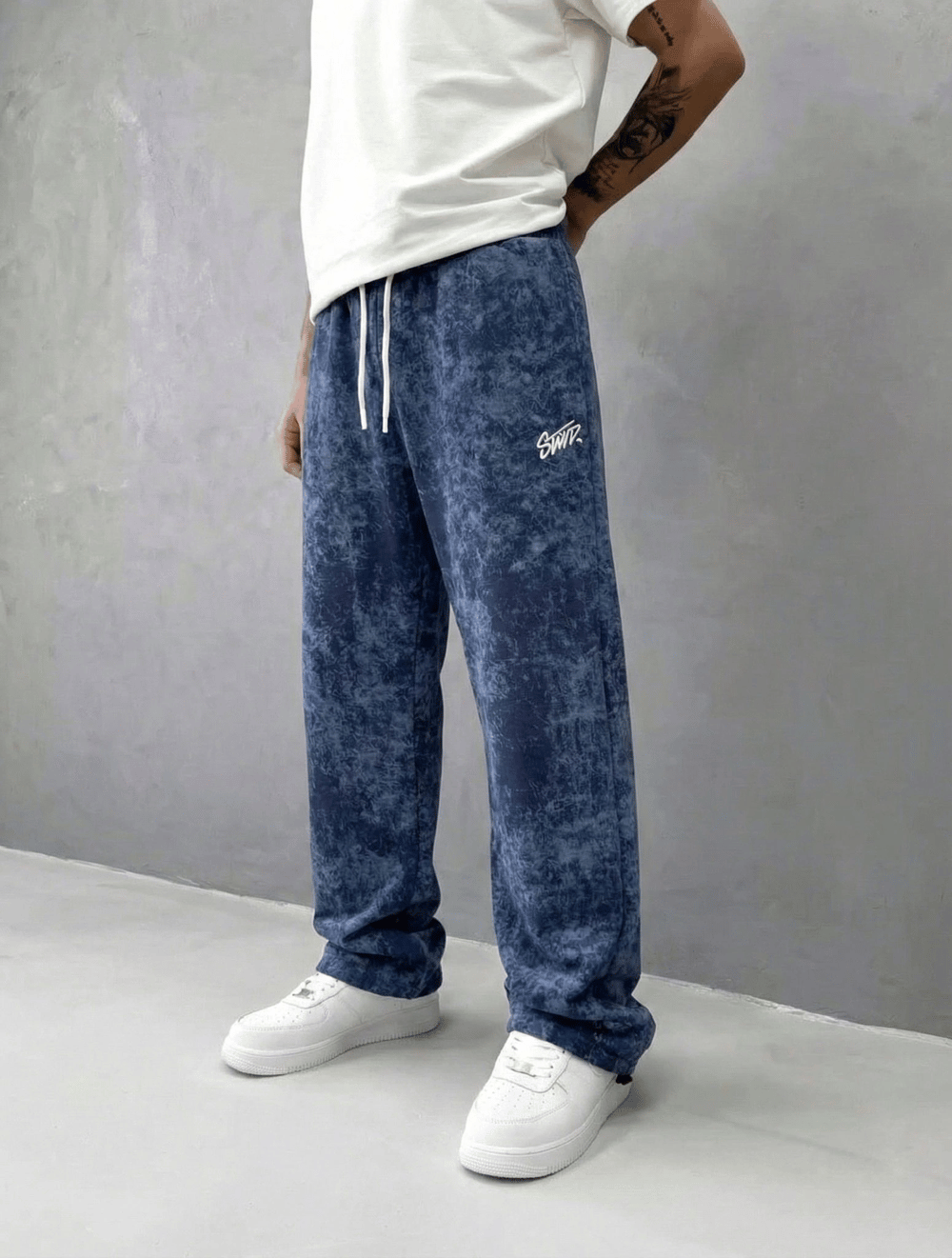 NAKIŞLI YIKAMALI 3 İPLİK BAGGY EŞOFMAN LACİ