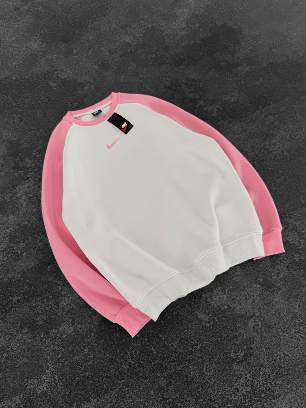 NK KOL PARCALI 3 İPLİK PAMUKLU SWEAT PEMBE