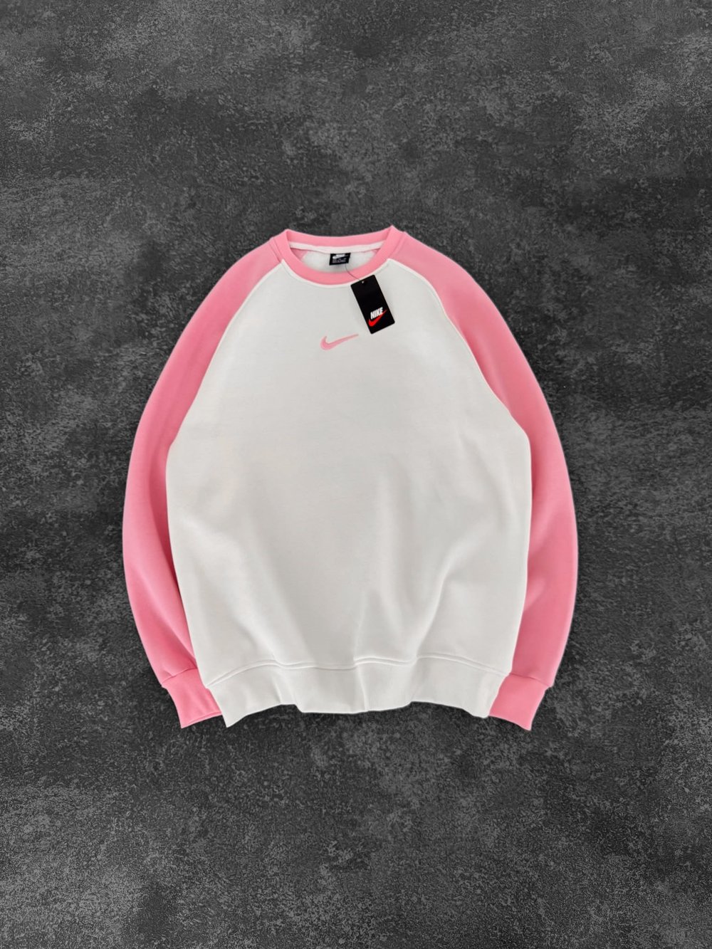 NK KOL PARCALI 3 İPLİK PAMUKLU SWEAT PEMBE
