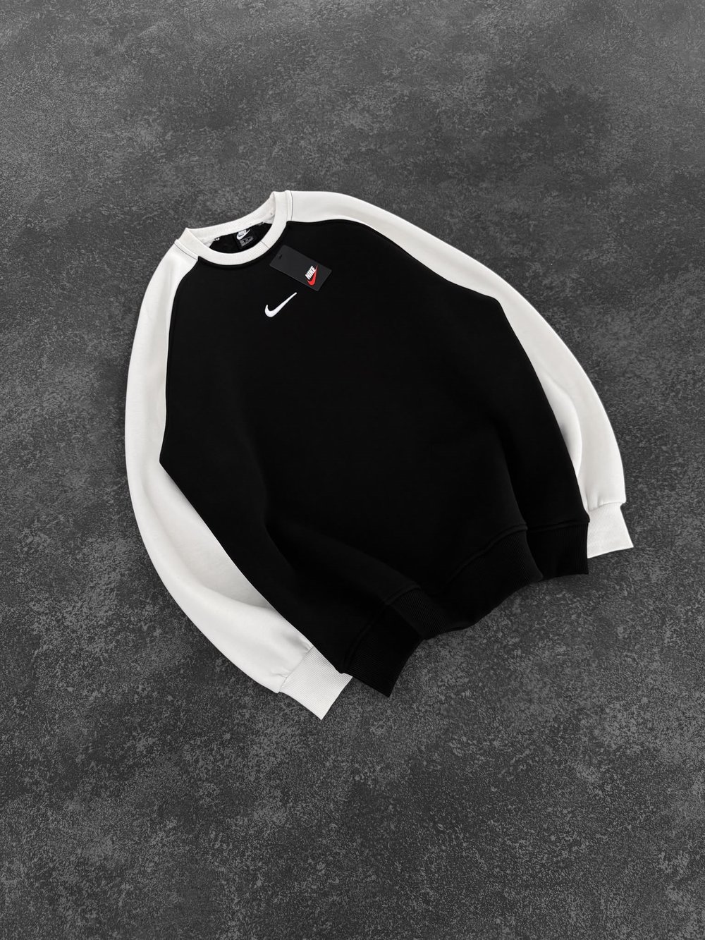 NK KOL PARCALI 3 İPLİK PAMUKLU SWEAT SİYAH