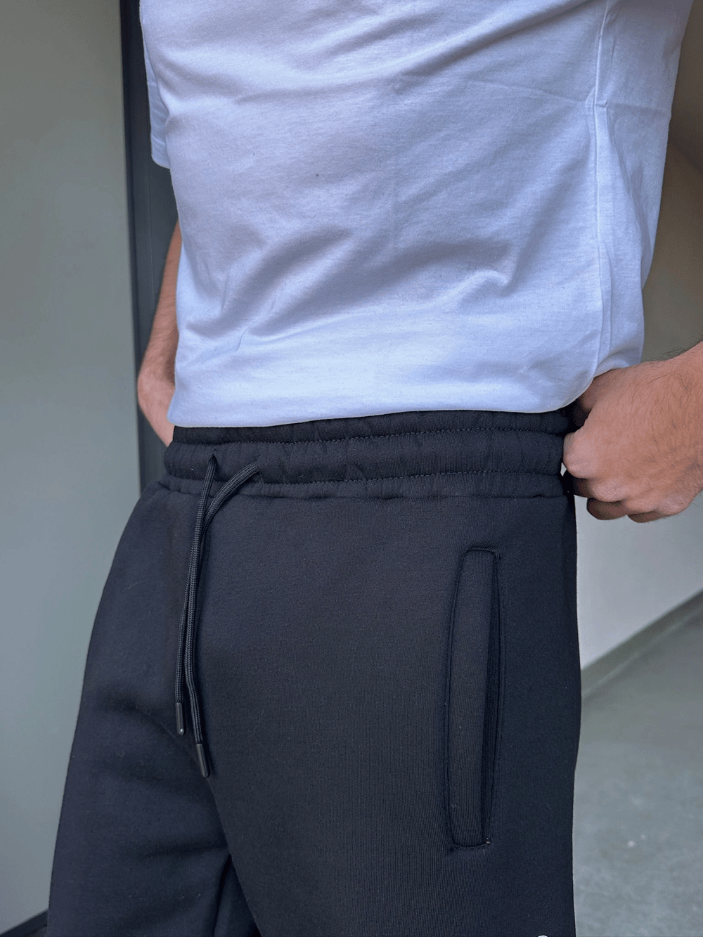 ÖZEL SERİ BÜYÜK BASKI STW PAÇA AYARLANABİLİR BAGGY EŞOFMAN ALTI SİYAH