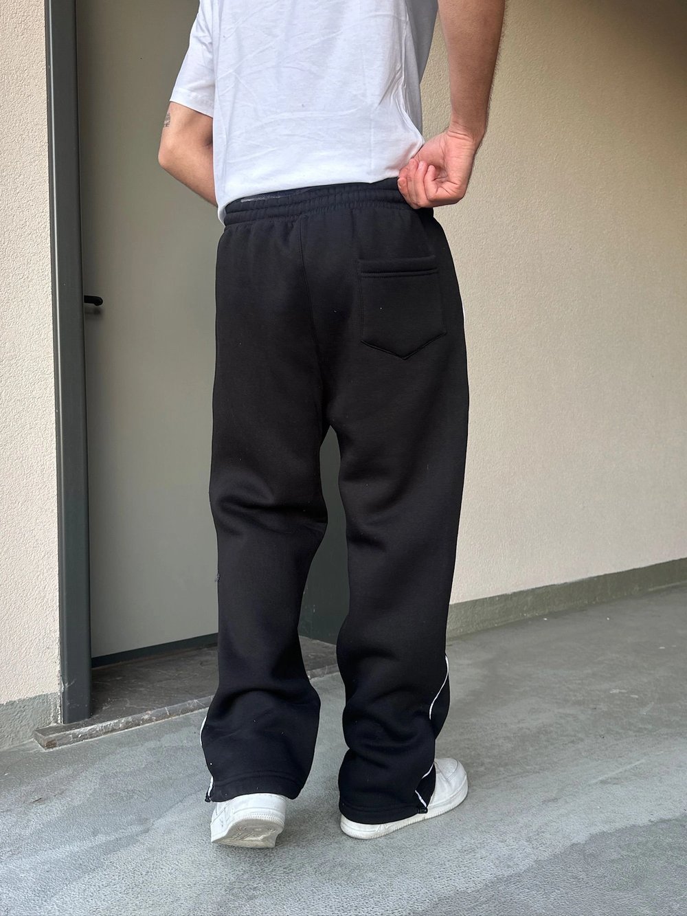 ÖZEL SERİ YAN BİYE PAÇA AYARLANABİLİR BAGGY EŞOFMAN ALTI SİYAH