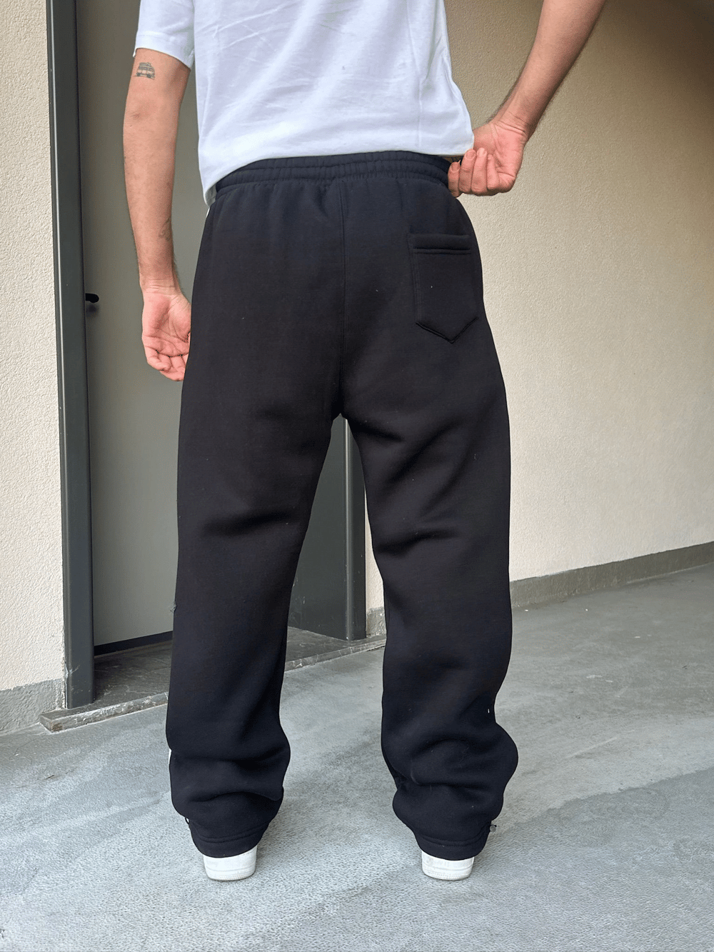 ÖZEL SERİ YAN BİYE PAÇA AYARLANABİLİR BAGGY EŞOFMAN ALTI SİYAH