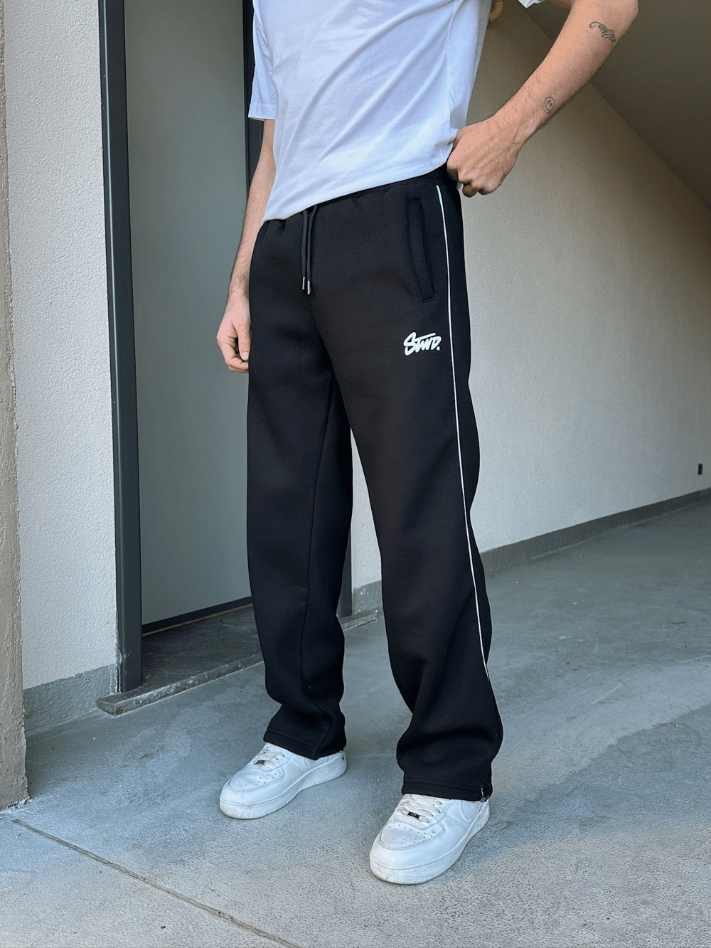ÖZEL SERİ YAN BİYE STW PAÇA AYARLANABİLİR BAGGY EŞOFMAN ALTI SİYAH