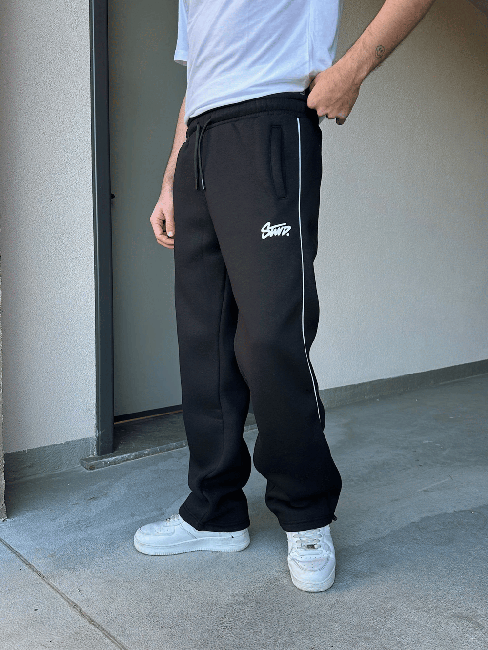 ÖZEL SERİ YAN BİYE STW PAÇA AYARLANABİLİR BAGGY EŞOFMAN ALTI SİYAH