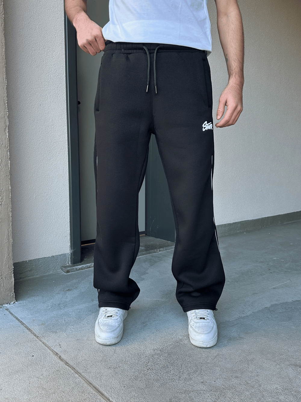 ÖZEL SERİ YAN BİYE STW PAÇA AYARLANABİLİR BAGGY EŞOFMAN ALTI SİYAH