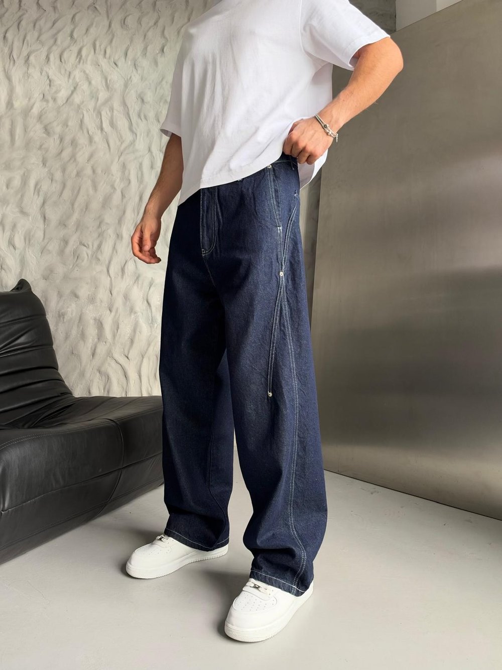 ÖZEL TASARIM DİKİŞ DETAY ULTRA BAGGY PANTOLON LACİ